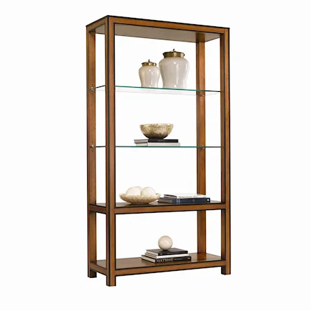 Glass and Wood Benedict Canyon Etagere
